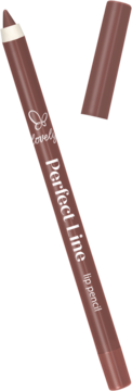 Brązowa kredka do ust Lovely Perfect Line Lip Pencil, nr 9, widok pod kątem z otwartą skuwką.