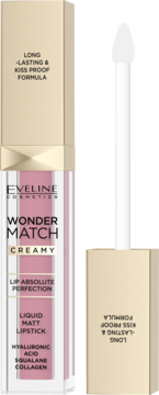 EVELINE COSMETICS Wonder Match ,pomadka do ust, w płynie, matowa, nr 01, formuła long-lasting,kompozycja-2