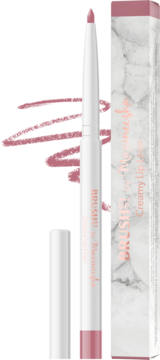 Automatyczna konturówka Brush UP! by Maxineczka 01 Pink Nude w białej tubie z różową końcówką, na tle marmurowego opakowania.