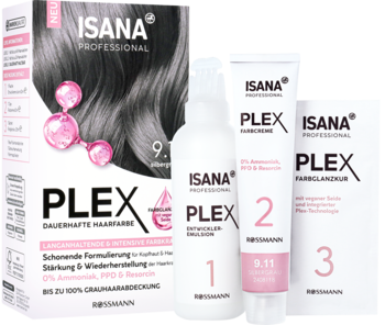 ISANA PROFESSIONAL Plex ,farba do włosów,  nr 9.11 Silver Grey,kompozycja-2