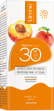 LIRENE Peachy Shot ,krem pod makijaż, odżywczy, SPF 30,kompozycja-2