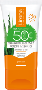 LIRENE ,emulsja do twarzy, ochronna, Aloes, SPF 50,kompozycja-2