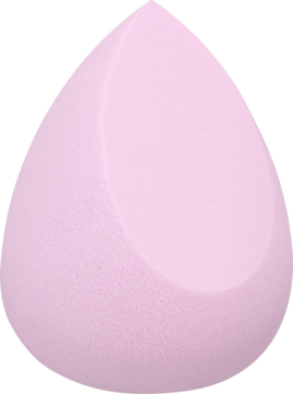 Jasnoróżowa gąbeczka Essence Make Up & Baking Sponge, ścięta strona do podkładu i bakingu.