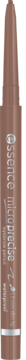 Essence Micro Precise eyebrow pencil, dark blonde, brown casing, with ultra-thin tip, upright view.