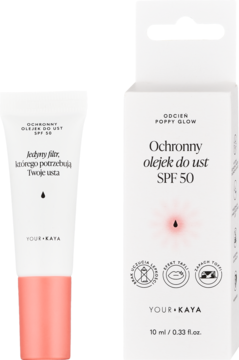 YOUR KAYA ,ochronny olejek do ust, SPF50, Poppy Glow,kompozycja-2
