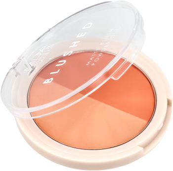 MUA MAKEUP ACADEMY Blushed ,róż do policzków, matowy, duo, Peachy,kompozycja-2