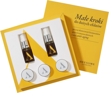 AWESOME COSMETICS Anti-Aging ,zestaw mini produktów, do twarzy, Małe kroki,kompozycja-2