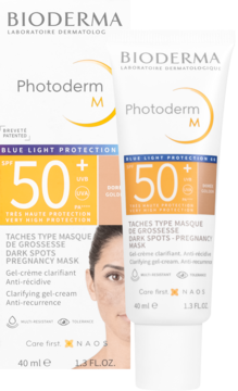 BIODERMA Photoderm M,krem do twarzy SPF50+, matujący, dla skóry z tendencją do przebarwień, ciemna karnacja,kompozycja-2