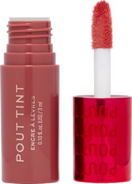 Otwarty Revolution Pout Tint Nude Dreams, brzoskwiniowa tubka i aplikator z koralowym błyszczykiem.