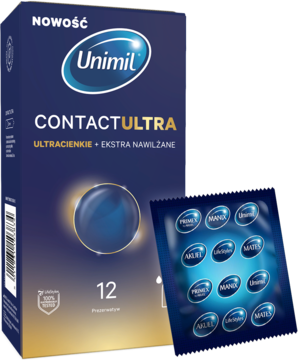 UNIMIL Contact Ultra ,prezerwatywy ultracienkie + ekstra nawilżane,kompozycja-2