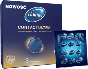 UNIMIL Contact Ultra ,prezerwatywy, ultracienkie + ekstra nawilżane,kompozycja-2