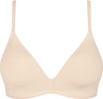 Cielisty biustonosz Sloggi Soft Adapt XL bez fiszbin, gładki. Widok z przodu. Mocne wsparcie, lekki push-up.