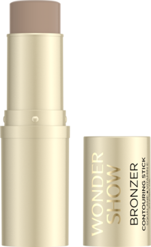 Eveline Wonder Show bronzer w sztyfcie 01 Be Neutral, matowy, otwarty, widoczna sztyft i nakrętka z logo.