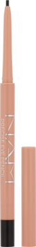 NAM Precise Eye Pencil, automatyczna żelowa kredka do oczu w kolorze brzoskwiniowym, otwarta, z czarnym rysikiem.