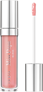 Miss Pupa Gloss 401 Lovely Pink, błyszczyk w przezroczystej tubce z aplikatorem, widok z przodu.