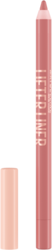 Maybelline Lifter Liner, konturówka do ust 006 Line Leader, różowa kredka z odkrytą końcówką i jasną skuwką.
