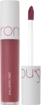 Rom&nd Zero Velvet Tint w odcieniu Burnt Heart. Matowa pomadka z ciemnoróżowym płynem i aplikatorem.