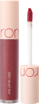 Rom&nd Zero Velvet Tint w odcieniu Burny Nude, brązowo-czerwona płynna pomadka z aplikatorem, matowe wykończenie.