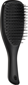 Czarna szczotka Tangle Teezer z rączką, widok z boku, elastyczne ząbki do rozczesywania włosów.