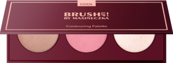 Paleta do konturowania BRUSHES! by MASINECZKA. Otwarta, z różem, bronzerem i rozświetlaczem do chłodnej karnacji.
