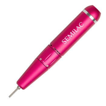 Magentowa frezarka Semilac Mini Pen do paznokci, z widocznym logo i panelem regulacji obrotów.