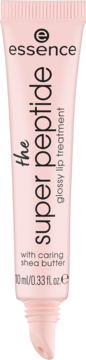 Różowy błyszczyk Essence The Super Peptide Glossy Lip Treatment z masłem shea, widok z przodu.