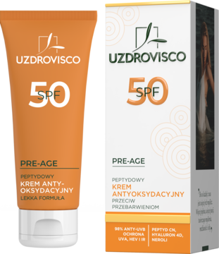UZDROVISCO Pre-Age ,krem do twarzy, peptydowy, antyoksydacyjny, SPF50, lekka formuła,kompozycja-2