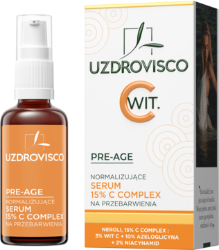 UZDROVISCO Pre-Age ,serum do twarzy, 15% C Complex, normalizująe, na przebarwienia,kompozycja-2
