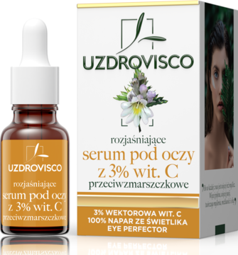 UZDROVISCO Świetlik ,serum pod oczy, z 3% wit. C, rozjaśniające, przeciwzmarszczkowe,kompozycja-2