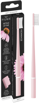 PIUMA Echinacea ,szczoteczka do zębów, z ekstraktem z jeżówki, Różowa, Soft,kompozycja-2