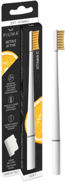 PIUMA Vitamin C ,szczoteczka do zębów, z witaminą C, Biała, Soft,kompozycja-2