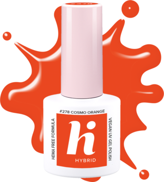HI HYBRID ,lakier hybrydowy, #278 Cosmo Orange,kompozycja-2