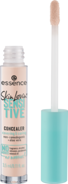 Essence Skin Lovin' Sensitive Concealer, jasny beż, aplikator wysunięty, turkusowa zakrętka.