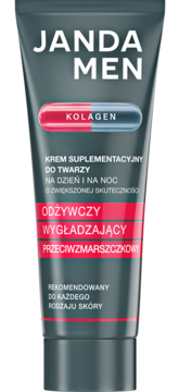 JANDA Men ,krem do twarzy suplementacyjny z kolagenem, odżywczy, wygładzający, przeciwzmarszczkowy, na dzień i na noc,kompozycja-2