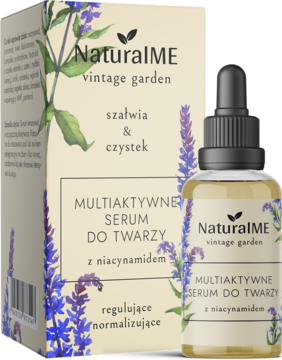 NATURALME Vintage Garden ,serum do twarzy, multiaktywne, z niacynamidem, Szałwia i Czystek,kompozycja-2