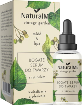 NATURALME Vintage Garden ,serum do twarzy, bogate, z retinolem, Miód i Lipa,kompozycja-2