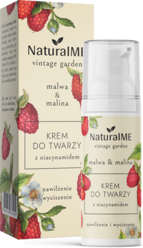 NATURALME Vintage Garden ,krem do twarzy, z niacynamidem, Malwa i Malina,kompozycja-2