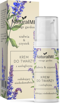 NATURALME Vintage Garden ,krem do twarzy, z azeloglicyną, Szałwia i Czystek,kompozycja-2