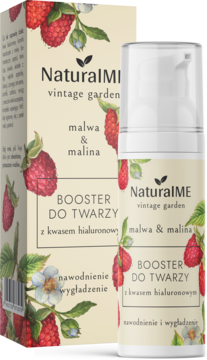 NATURALME Vintage Garden ,booster do twarzy, z kwasem hialuronowym, Malwa i Malina,kompozycja-2