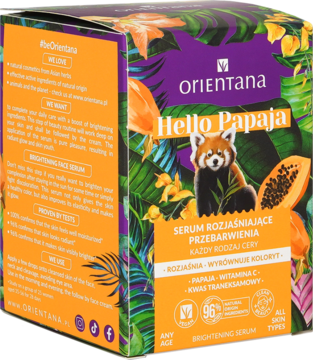 ORIENTANA Hello Papaja ,serum do twarzy, rozjaśniające przebarwienia,kompozycja-2