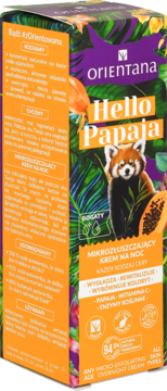 ORIENTANA Hello Papaja ,krem do twarzy, mikrozłuszczający, na noc,kompozycja-2