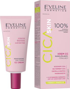 EVELINE COSMETICS CICAskin ,krem CC do twarzy, nawilżająco-tonujący,kompozycja-2