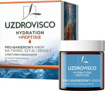 UZDROVISCO Hydration + Peptide ,krem do twarzy, szyi i dekoltu, pro-barierowy, z peptydem miedziowym,kompozycja-2