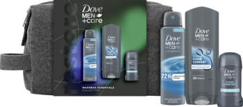 DOVE MEN+CARE Clean Comfort ,zestaw dla męzczyn, dezodorant + żel pod prysznic + dezodorant w sztyfcie,kompozycja-2
