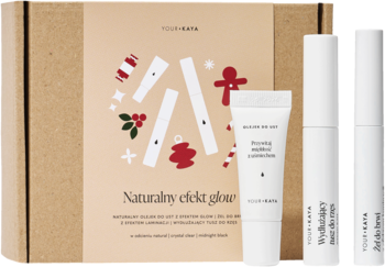 YOUR KAYA ,zestaw kosmetyków, olejek do ust + żel do brwi + tusz do rzęs, Naturalny efekt glow,kompozycja-2