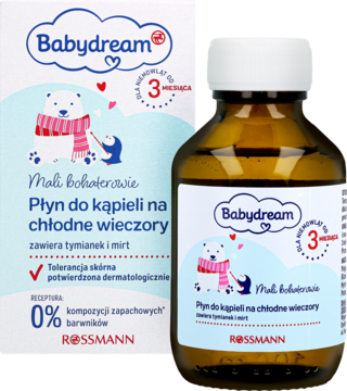 BABYDREAM ,płyn do kąpieli na chłodne wieczory, od 3. miesiąca życia,kompozycja-2