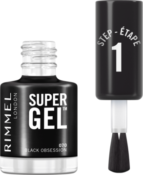 RIMMEL Super Gel ,lakier do paznokci,  nr 070 Black Obsession,kompozycja-2