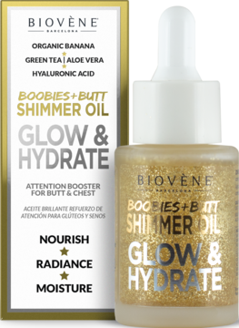 BIOVENE BARCELONA Glow & Hydrate ,olejek do biustu i na pośladki, rozświetlająco-nawilżający,kompozycja-2