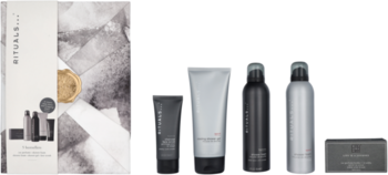 RITUALS... Homme ,zestaw kosmetyków dla mężczyzn L, 2x pianka pod prysznic, żel pod prysznic, peeling do twarzy, odświeżacz do samochodu,kompozycja-2