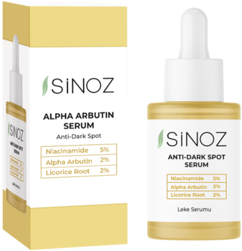 SINOZ Alpha Arbutin ,serum do twarzy, przeciw przebarwieniom, z niacynamidem, alfa arbutyną i ekstraktem z lukrecji,kompozycja-2